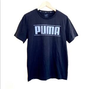 Puma black gray graphic logo crew short sleeve T-shirt men's size M